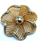 Vintage Lisner Gold-Tone Twisted Rope Swirl Brooch Pin VGC - £13.91 GBP