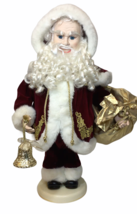 RARE Vintage Santa&#39;s Best Ceramic Santa Claus Animated Motionette Red Gold 26&quot; - £233.89 GBP