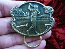 (E-403) Man golfing course driving range Eyeglass pin pendant ID badge h... - $19.62