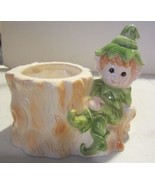 Vintage Green Pixie-Elf Tree Trunk Planter - £11.73 GBP