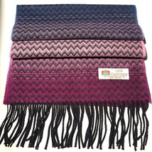 100% Cashmere Scarf Wrap Chevron Purple/Pink/Blue/Black Made In England#... - £28.31 GBP