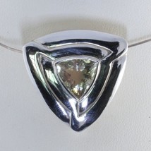 Oregon Sunstone Trillion Pendant Handmade Silver Celtic Knot Unisex Design 562 - £143.88 GBP