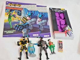 DC Comics Batman + Robin toy lot + Riddler color books + joker Harley Qu... - $19.79