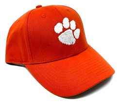 Clemson Tigers Orange MVP Curved Bill Adjustable Hat w/White Paw Logo - £23.46 GBP