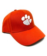 Clemson Tigers Orange MVP Curved Bill Adjustable Hat w/White Paw Logo - £23.46 GBP