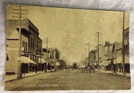 Vintage postcard Washington ave Detroit Minn Street scene 1900 horses lakes  - £48.06 GBP