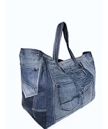 Oversized Upcycled Denim Tote Bag: Large Patchwork Jean Beach &amp; Shopping... - €160,70 EUR