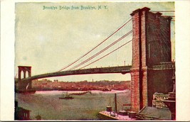 Vtg Postcard 1900s UDB Brooklyn Bridge From Brooklyn New York NY Unused - $13.81