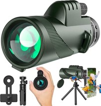 Adults&#39; 80X100 Hd Monocular Telescope With Adapter For Smartphone,, And ... - £47.34 GBP