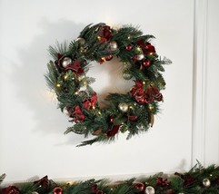 Simply Stunning 24&quot; Luxe Decorator LED Wreath by Janine Graff in - $193.99