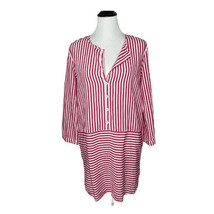 Sergio Regon SEVENTY Long Striped Tunic Top Pink White Blouse Women&#39;s Si... - £19.36 GBP