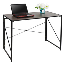 Foldable Computer Writing Desk Home Office Pc Laptop Table Easy Assembly Brown - £45.45 GBP