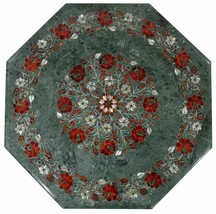 30&quot; Marble Table Top Carenelian Home Decor Marquetry Furniture Halloween Arts - £1,721.67 GBP