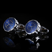 Custom Cufflinks, Blue Watch Cufflinks KC10011b ** Free Gift ** - $18.99