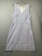 J Crew V Neck Cotton Sundress Womens Size 8 Preppy Summer Nautical Stripe Casual - £17.96 GBP