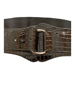 Guess Size L / XL Black 3” Wide Belt Large Shiny Vintage - $38.08 CAD