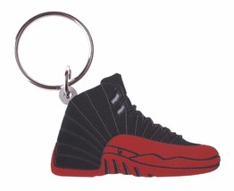 Good Wood NYC Flu Game Black/Red AJ12 12 Keychain XII Shoe Key Ring key Fob - $9.70