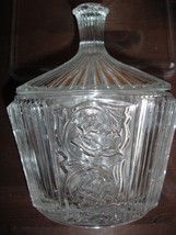 Art Deco Czech  Pressed Glass Lidded Box - $35.55