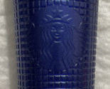 2023 Starbucks Colbalt Glitter Grid Venti 24oz Cold Cup Tumbler SKU 0111... - £15.90 GBP