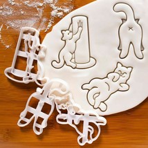 Cookie Mold Cutter Set 3D Animal Cat Forms for Cookies Stamp Biscuits Cu... - £10.11 GBP+