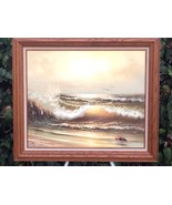 OIL PAINTING COASTAL BEACH WAVE LANDSCAPE IMPRESSIONISM Listed Californi... - $431.23 CAD