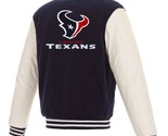 NFL Houston Texans Reversible Fleece Jacket PVC Sleeves Embroidered Logo... - £109.50 GBP