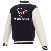 NFL Houston Texans Reversible Fleece Jacket PVC Sleeves Embroidered Logos JHD - $139.99