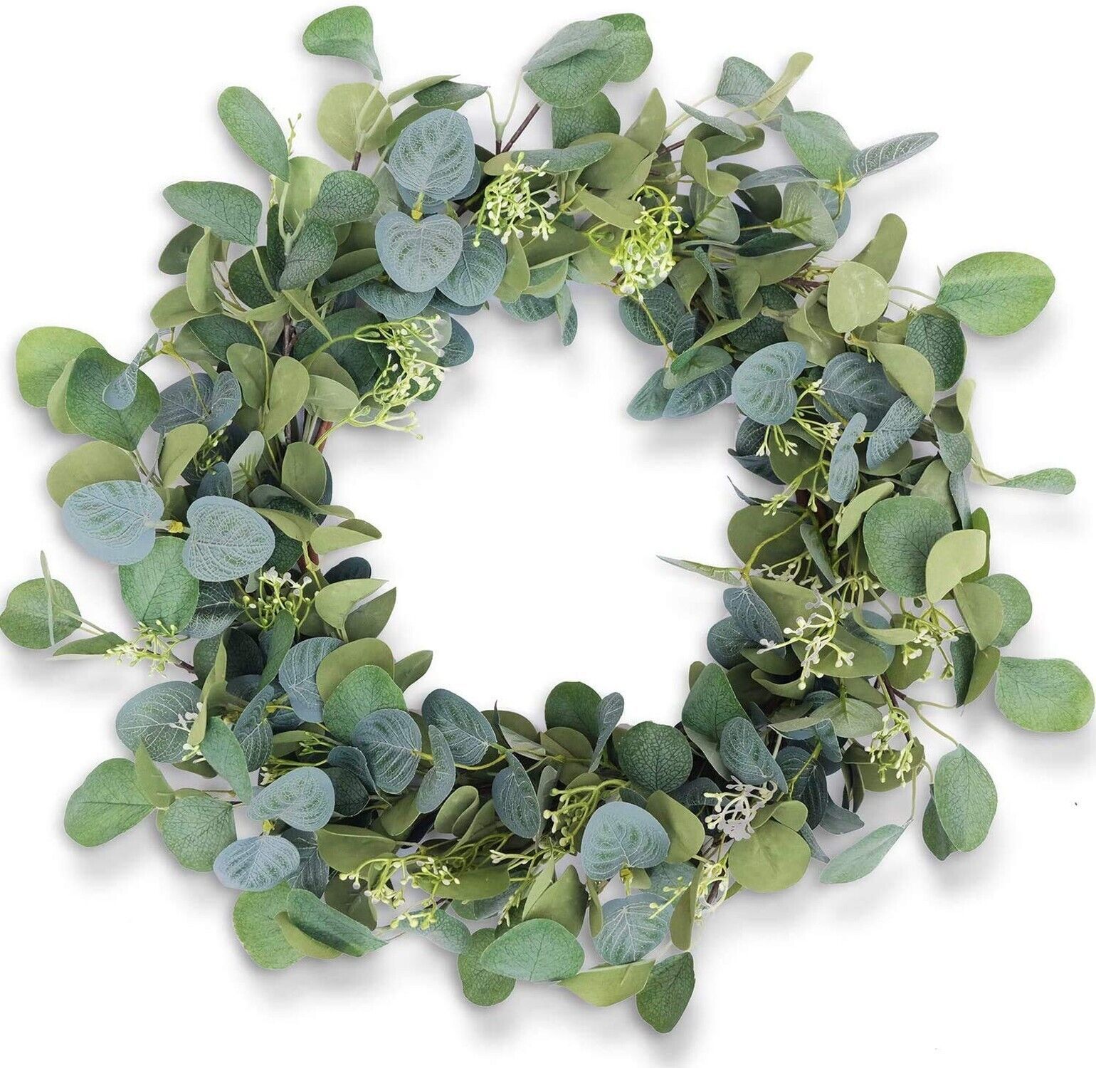 Primary image for Eucalyptus Wreaths For Front Door 20", Handmade Green Leaves Wreath...
