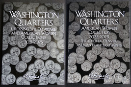 Set of 2 He Harris Delaware American Women SF Quarters Coin Folder 2021-25 Book - $14.95