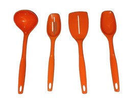 Vintage 4-piece Foley Orange Plastic Nylon 11&quot; Cooking/Serving Kitchen U... - $45.00