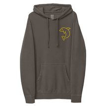 Dolphin Embroidered Unisex pigment-dyed hoodie, Gift for who loves Dolphins, Dol - £57.24 GBP