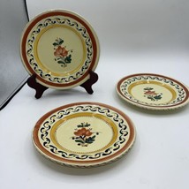 Hungarian Kinga Szabo Bread Plates 8 Diameter Handmade Signed Lot Of 3 Vintage - £31.73 GBP