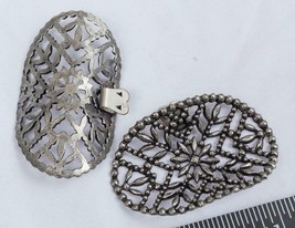 Vintage Pair of Silver Tone Scarf Clasp (g25) - £22.57 GBP