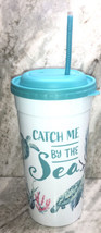 Turtles 75oz”Catch Me By The Sea”Jumbo Party Plastic Tumbler Cup W Lid &amp; Straw - $16.71