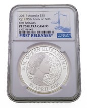 2021-P Australia S$1 Queen Elizabeth II 95th Birthday NGC PF-70 Cameo - £507.68 GBP