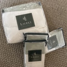 New Vtg Ralph Lauren Wentworth Cuff Eucalyptus King Duvet &amp; 3 Std Pillow Shams - £172.33 GBP