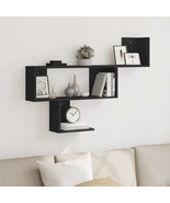 vidaXL Wall Shelf Black Engineered Wood 39.4 in wide, spacious - $101.98