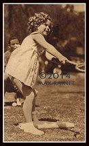 Child Star Shirley Temple Playing Lawn Tennis 1936 : Fine Art Poster : G... - £58.92 GBP
