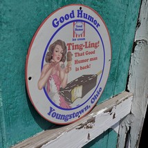 Vintage 1932 Good Humor &#39;&#39;Ting-Ling&#39;&#39; Ice Cream Porcelain Gas &amp; Oil Pump Sign - £99.91 GBP