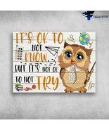 Owl Teacher Its Ok To Not Know But Its Not Ok To Not Try - £12.50 GBP