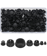 Plastic Hole Plugs, 180Pcs Black Panel Knockout Locking Plugs, round Dri... - $11.58