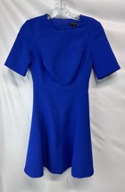 Banana Republic Cobalt Blue Fit &amp; Flare Skater Dress Career Casual Ponte Knit 2P - £27.35 GBP
