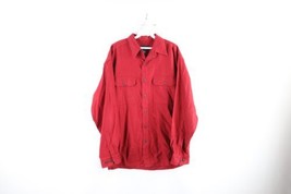 Vintage 90s Eddie Bauer Mens Medium Faded Chamois Cloth Collared Button Shirt - £36.13 GBP