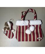 Longaberger Homestead Holiday Striped Tote Bag W/ Holiday Striped Mini S... - $361.47 MXN