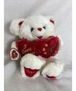 Vtg Dan Dee Sweetheart Teddy Bear I Love You Double Heart 2000 Embroider... - $58.45 CAD