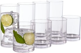 US Acrylic Classic 8 piece Premium Quality Plastic Tumblers in Clear | 4 each: - £27.16 GBP