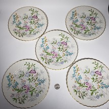 Set of 5 VTG Jewel Tree Syracuse China 8.25&quot; Salad Plates USA Discountinued - £33.53 GBP