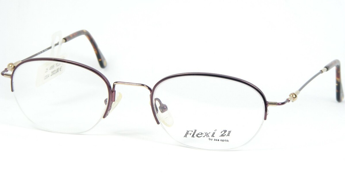 Vintage Flexi 21 by ZEA YL 25 05 EGGPLANT /GOLD RARE EYEGLASSES 49-20-136 Italy - $79.20