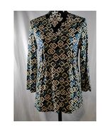 Ann Taylor Womens V-Neck Long Sleeve Top Blouse Geometric Print Size Medium - $15.84