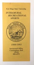 Fort Hays State University Intramural Recreational Sports 1980 - 1981 Sc... - $13.00